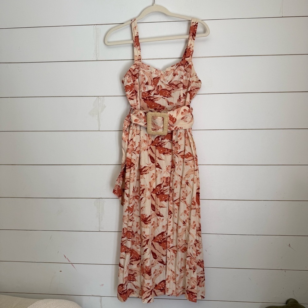 ASOS floral midi dress with belt